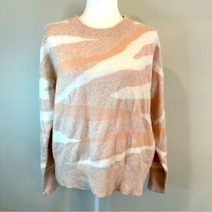 Calvin Klein Woman's Crew Neck Zebra Pullover in Pink Size Small